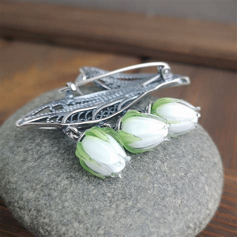 Lily of the Valley Brooch Silver